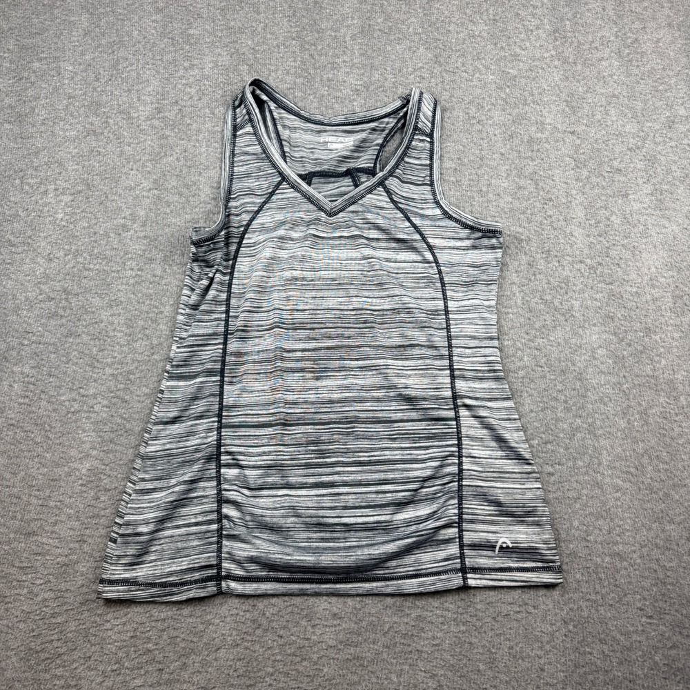 HEAD Women's S Small Athletic Tank Top Gray Space Dye Racerback Running‎ Shirt